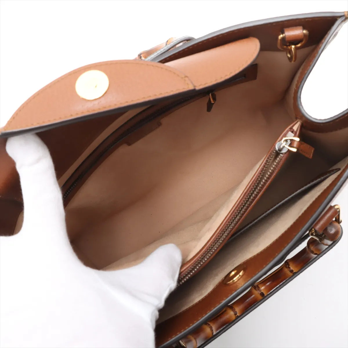 Gucci Bamboo Diana Leather Two-Way Shoulder Bag Brown