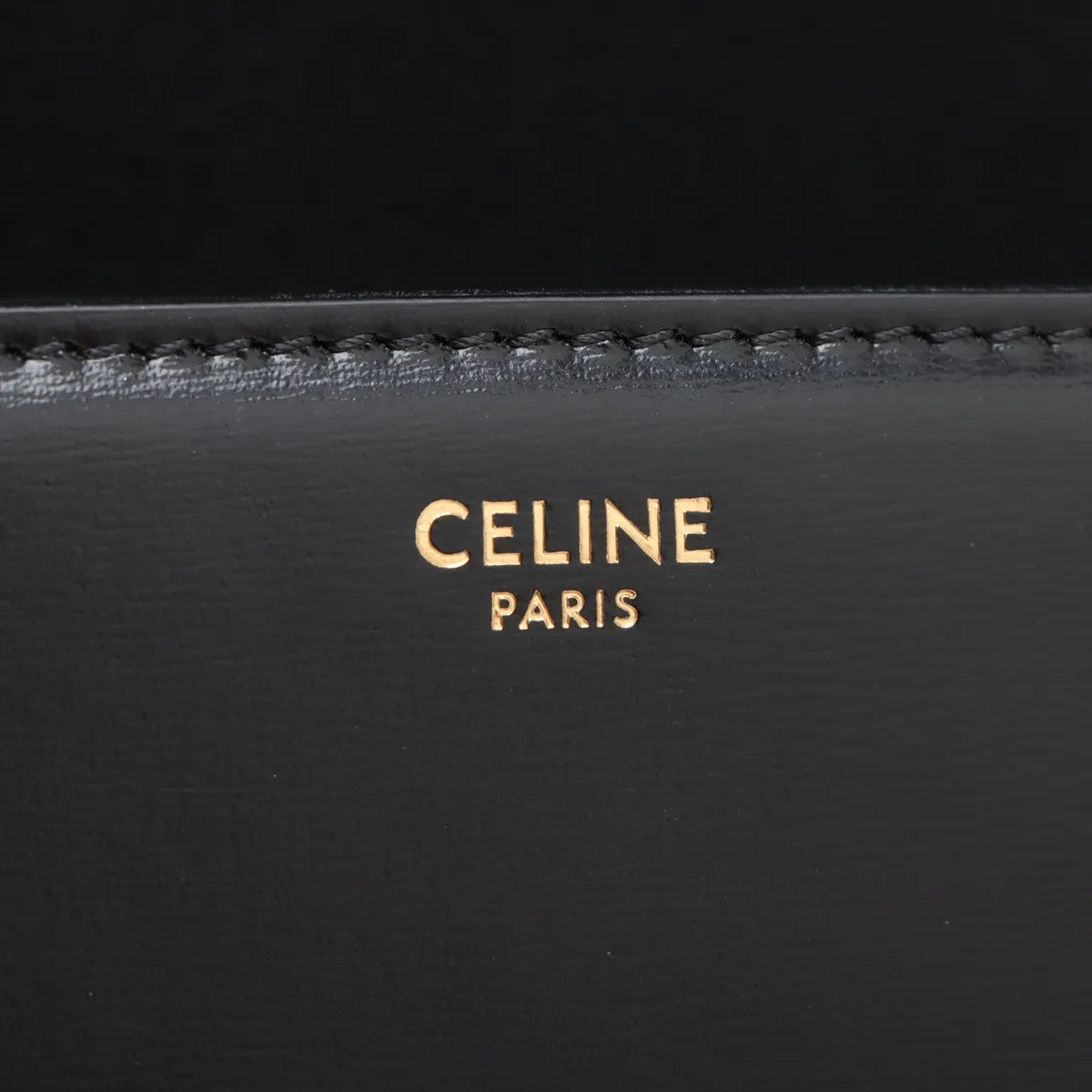 Celine Triomphe Teen Leather Shoulder Bag Black