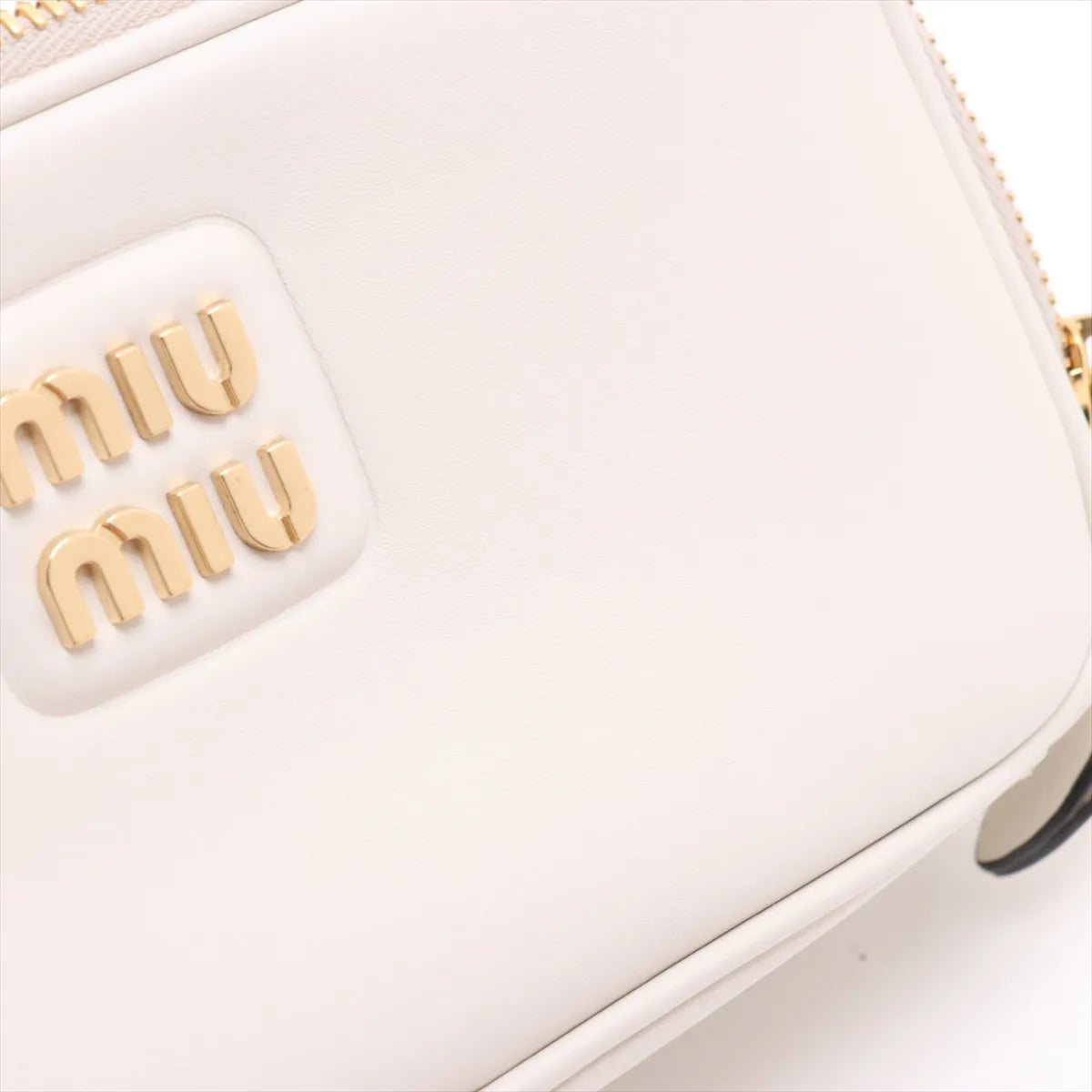 Miu Miu Leather Two-Way Handbag White