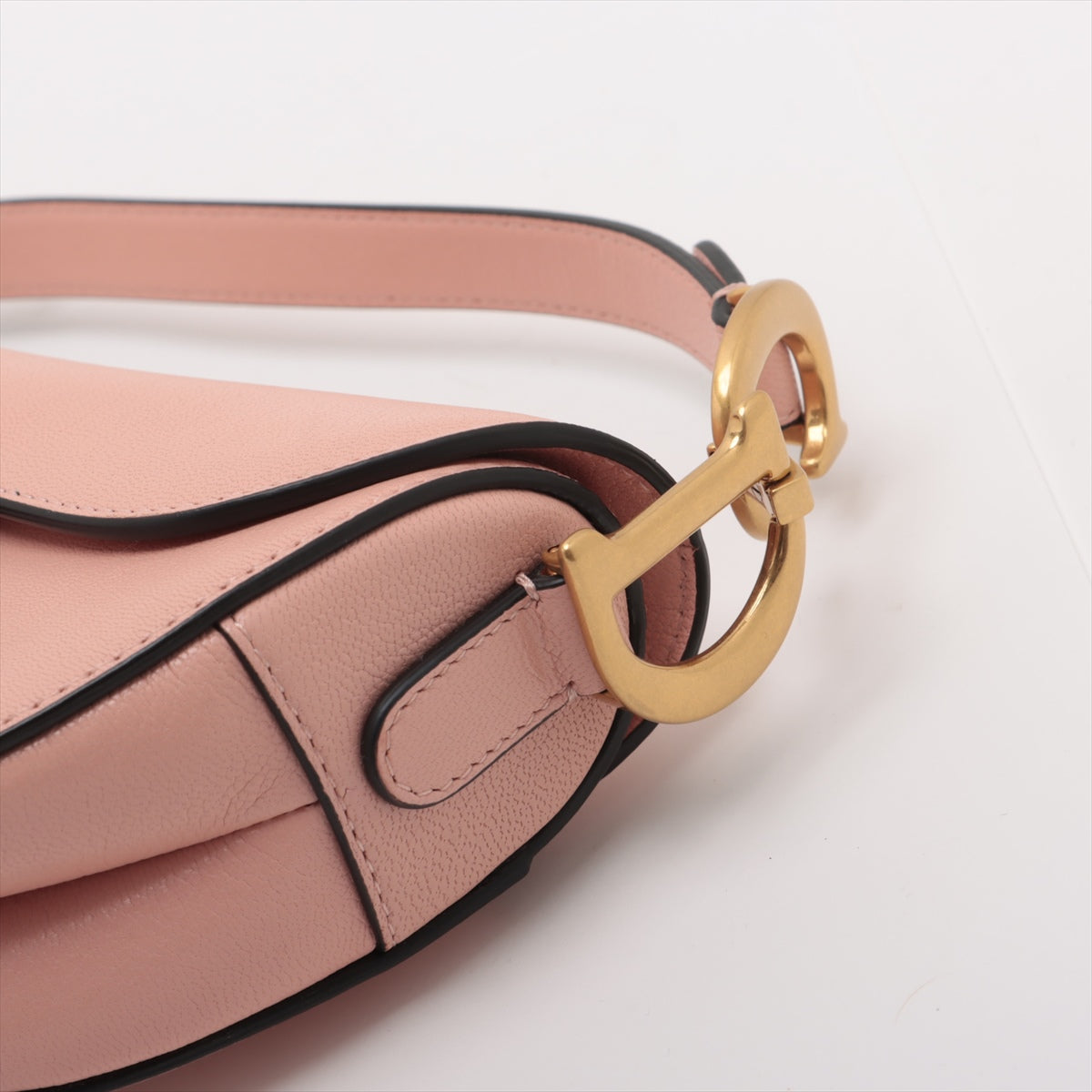 Christian Dior Leather Saddle Bag Salmon Pink