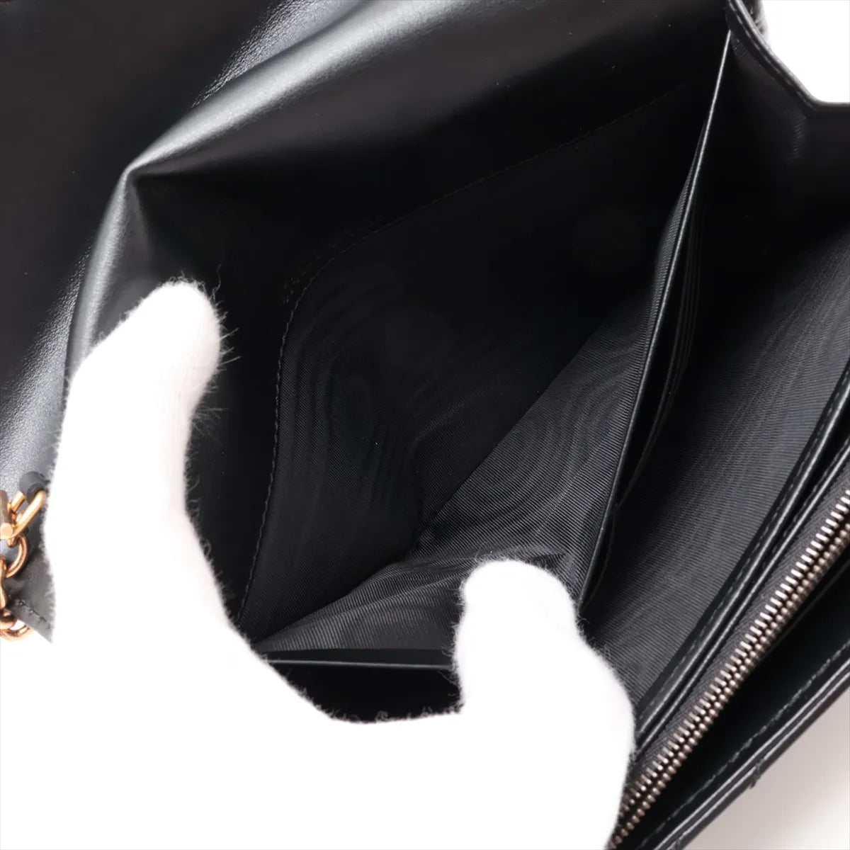 Gucci GG Marmont Leather Wallet on Chain Black