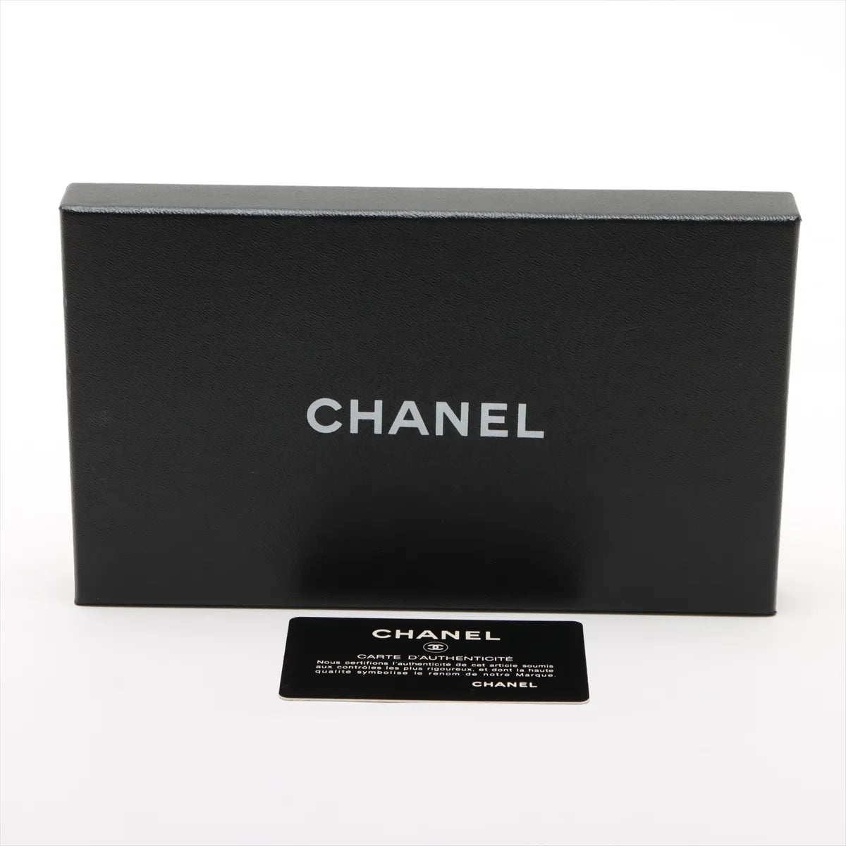 Chanel CC Logo Patent Leather Long Wallet Black