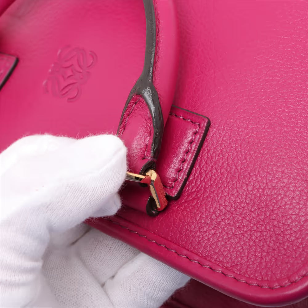 Loewe Amazona 23 Leather Two-Way Handbag Purple