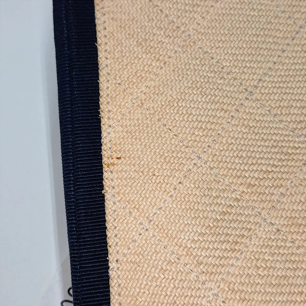 Chanel CC Logo Matelasse Straws x Nylon Chain Tote Bag Beige