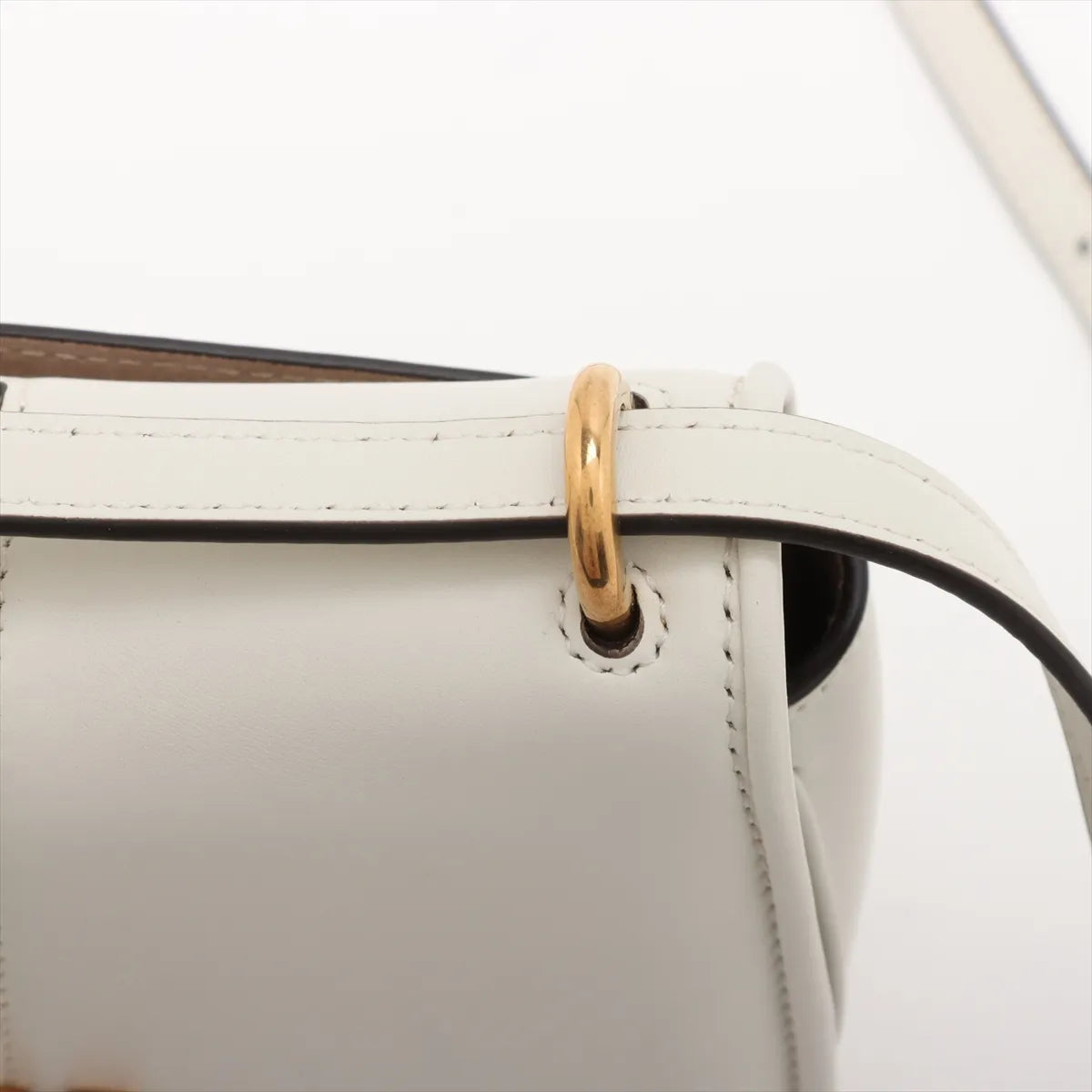 Fendi C'mon Small Leather Shoulder Bag White