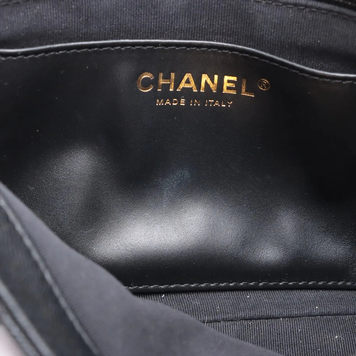 Chanel Matelasse Caviar Skin Single Flap Double Chain Bag Black