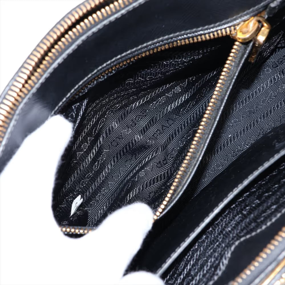 Prada Saffiano Galeria Leather Two-Way Handbag Black