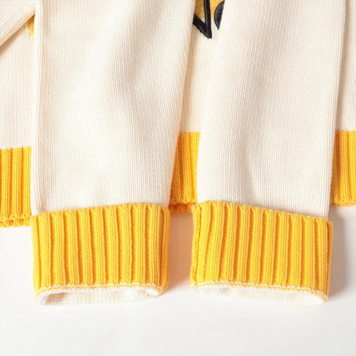 Casablanca Logo Cotton Knit Sweater Ivory x Yellow