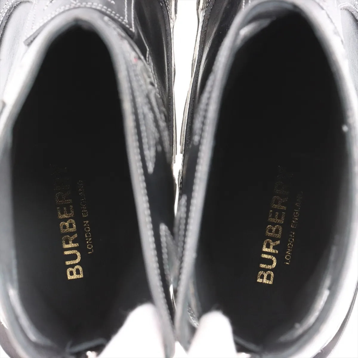 Burberry Leather Western Boots Ladies' Black x Red