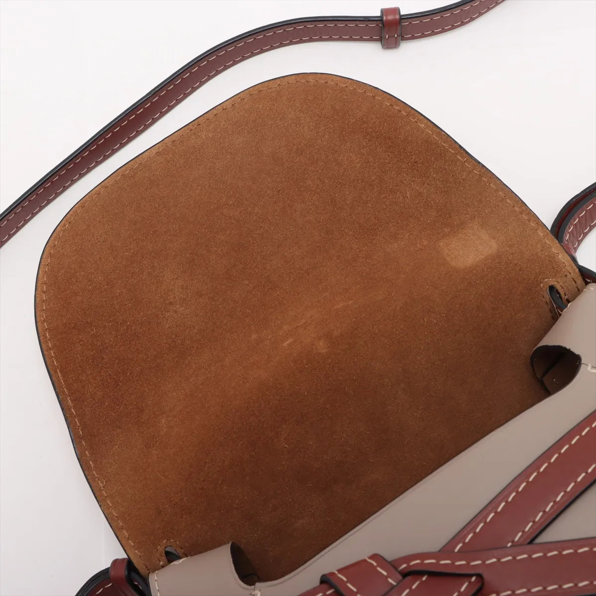 Loewe Small Leather Gate Shoulder Bag Brown x Gray