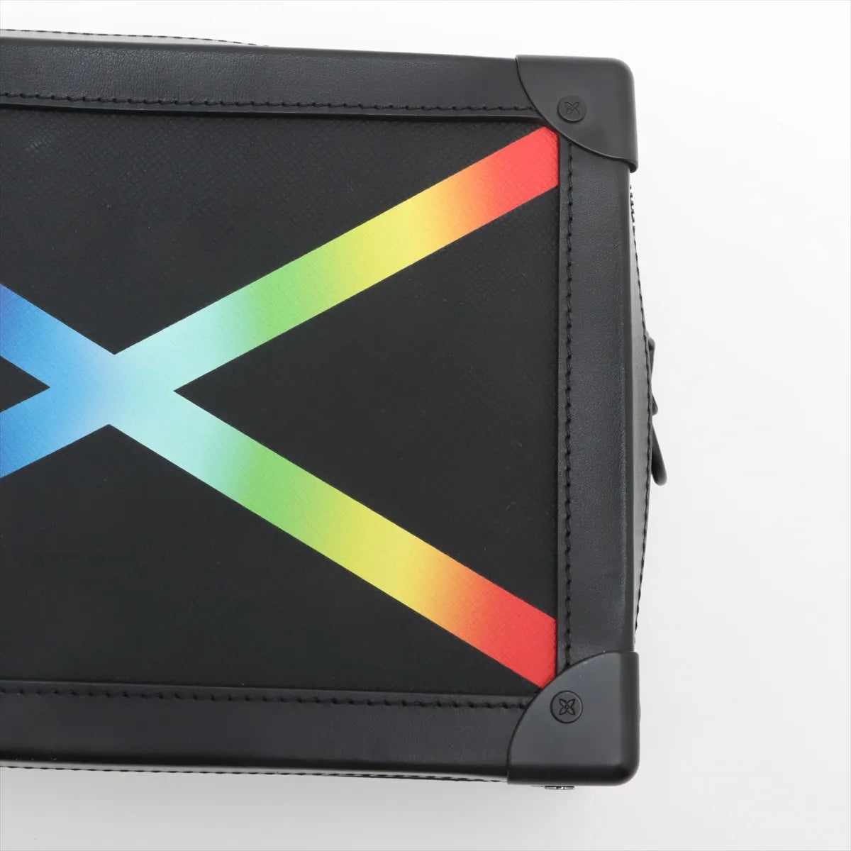 Louis Vuitton Rainbow Taiga Soft Trunk Shoulder Bag Black