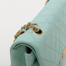 Load image into Gallery viewer, Chanel Matelasse 25 Lambskin Double Flap Double Chain Bag Tiffany Blue