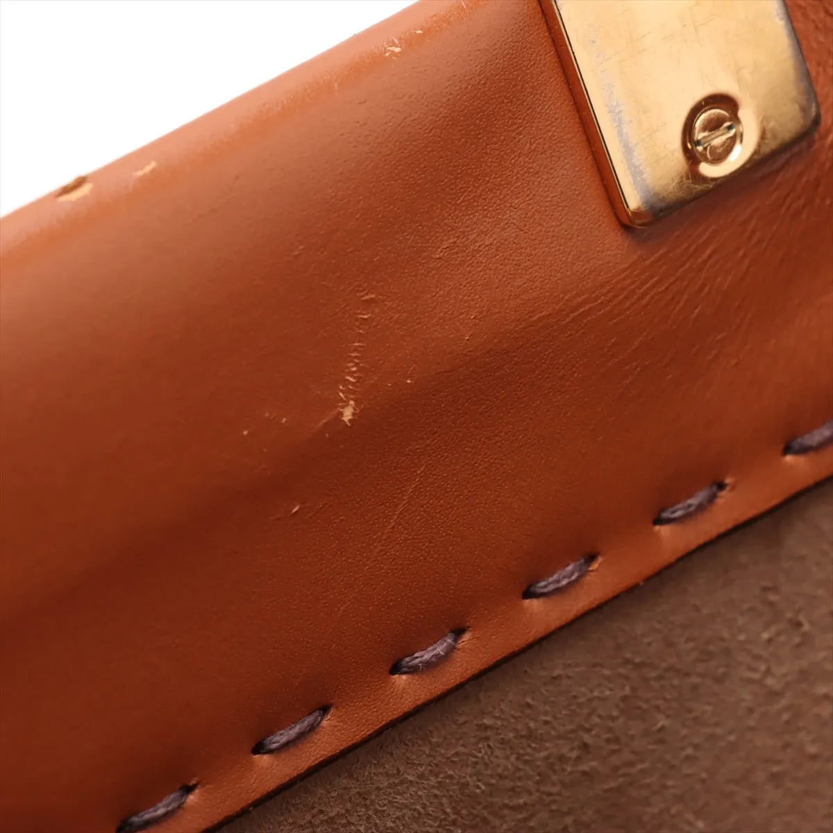 Fendi Sunshine Leather Tote Bag Brown