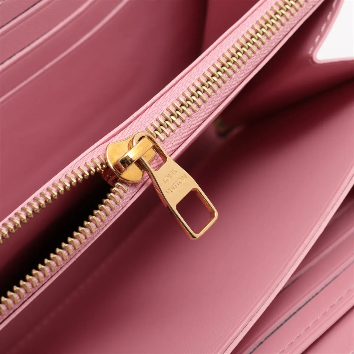 Louis Vuitton Taurillon Zippy Long Wallet Comet Blue Marine x Pink