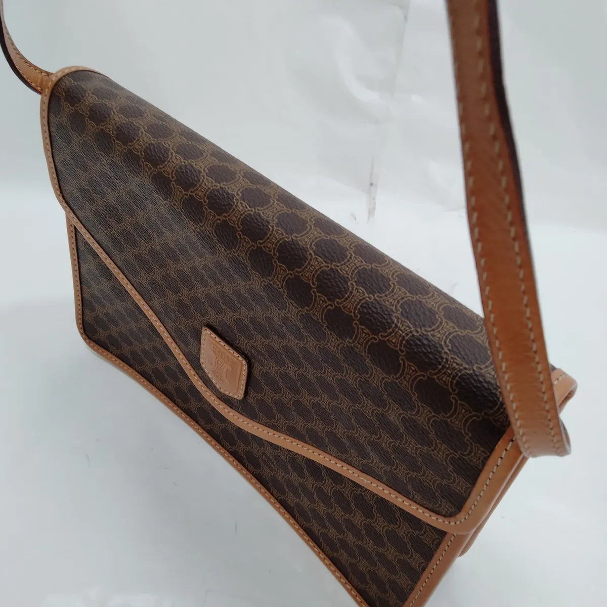 Celine Macadam Triomphe Shoulder Bag Brown