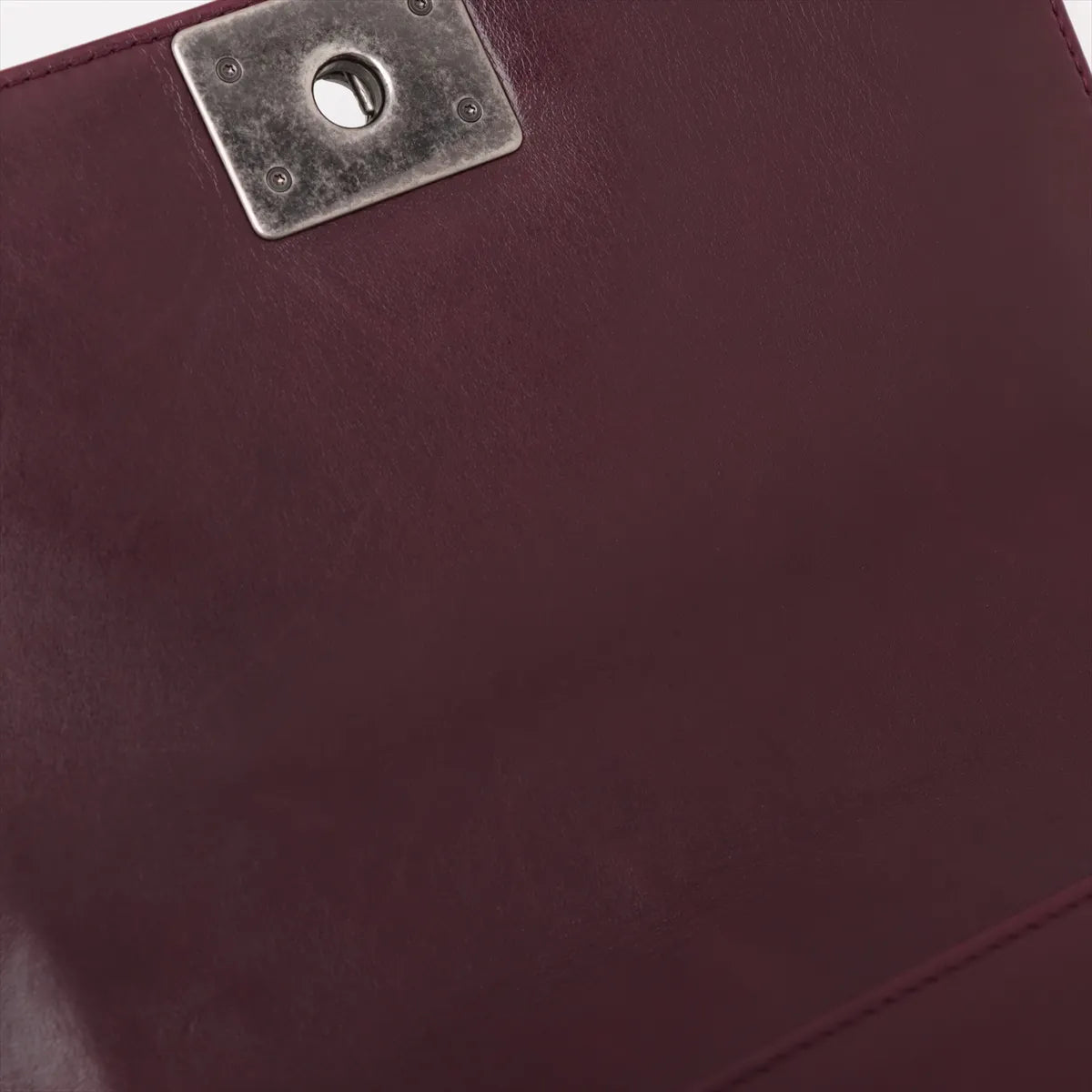 Chanel Boy CHANEL 25 Tweed x Velvet Chain Shoulder Bag Bordeaux