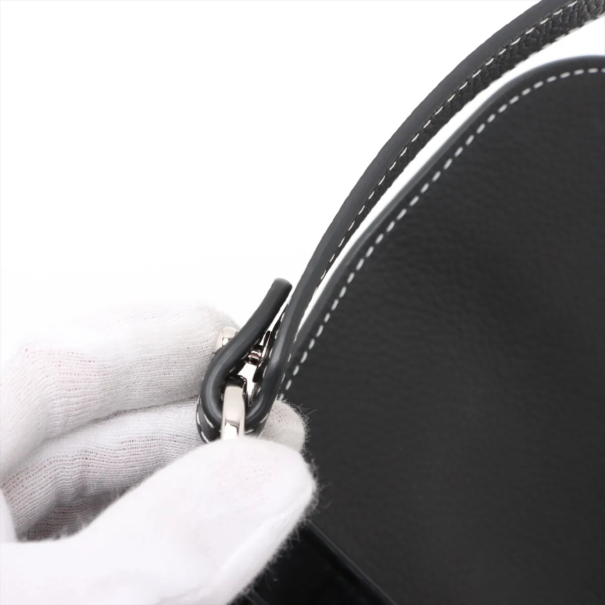 Christian Dior Saddle Leather Shoulder Bag Navy Blue