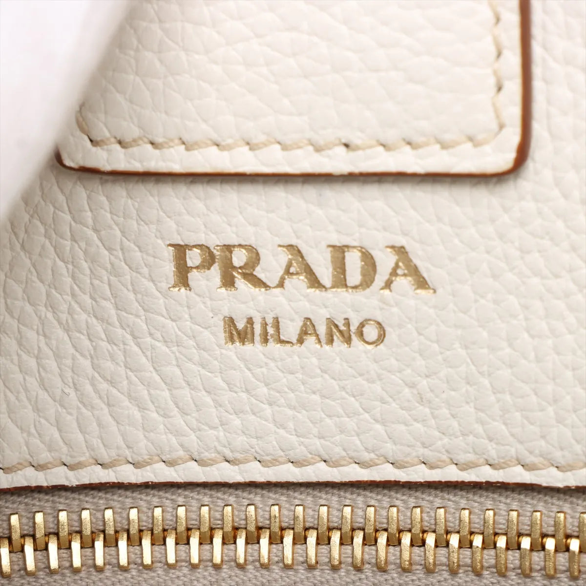 Prada Leather Two-Way Tote Bag White