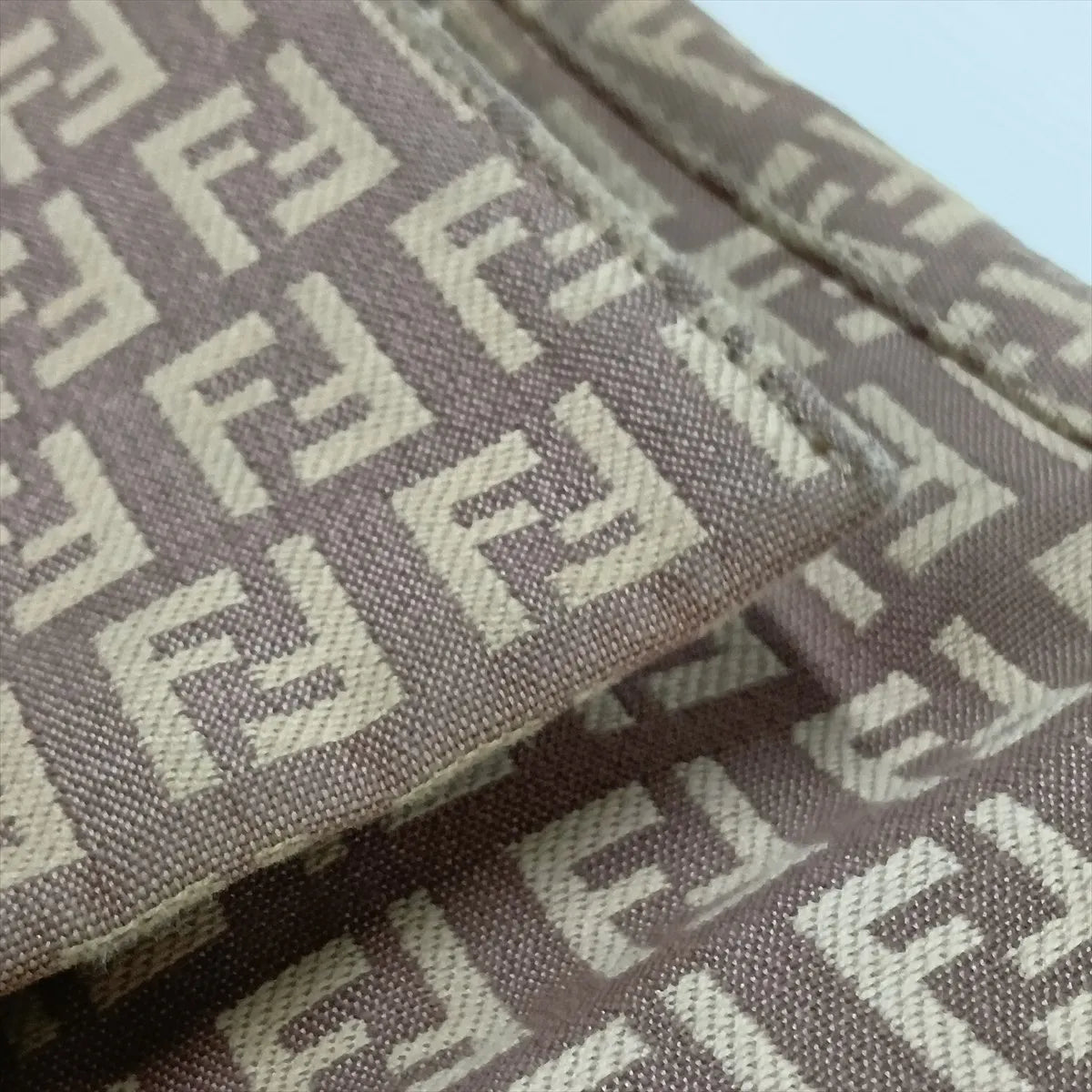Fendi Zucchino Mamma Baguette Canvas Leather Shoulder Bag Pink x Beige