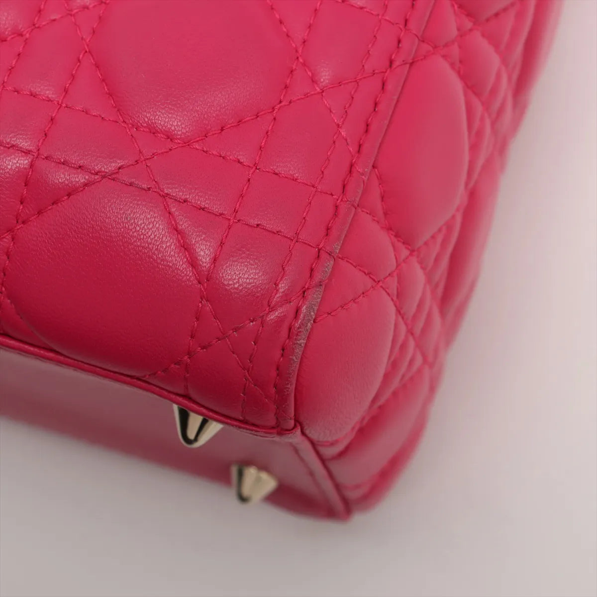Christian Dior Lady Dior Cannage Leather Handbag Hot Pink