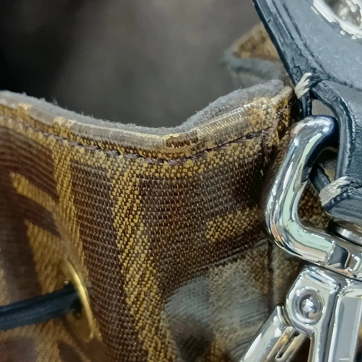 Fendi Zucca Mon Tresor Leather Two-Way Shoulder Bag Brown
