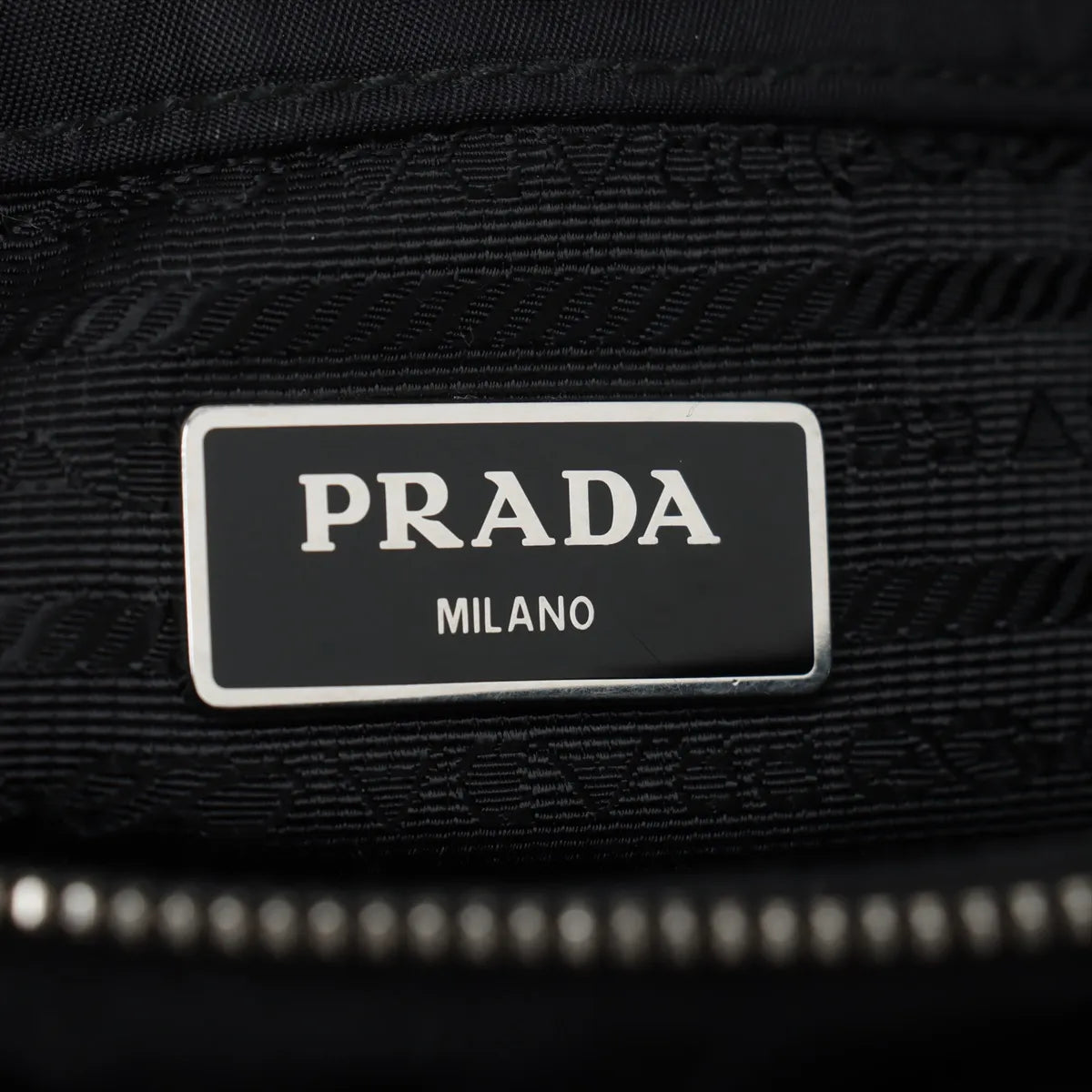 Prada Tessuto Matelasse Nylon Leather Two-Way Tote Handbag Black