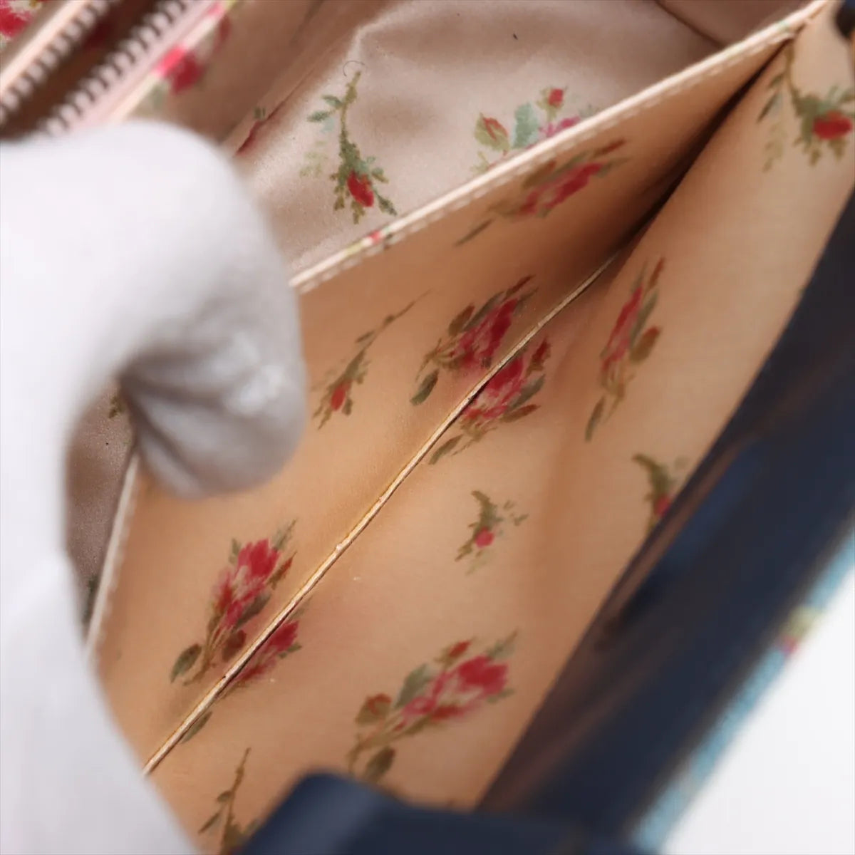 Gucci GG Marmont Chevron Floral Denim x Leather Two-Way Shoulder Bag