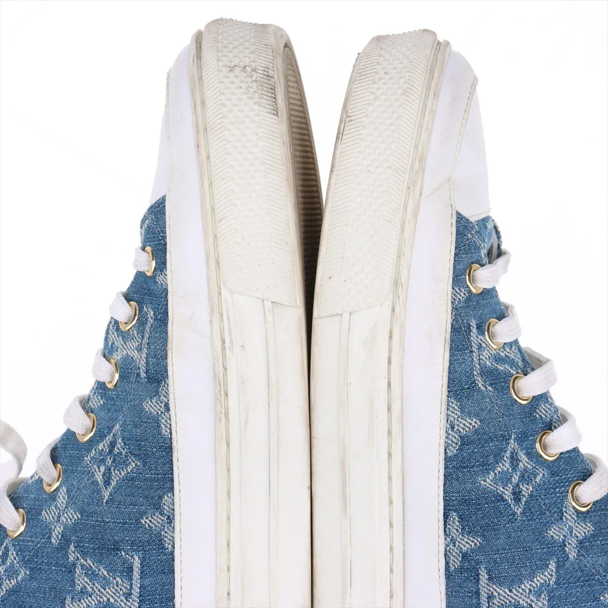 Louis Vuitton Stellar Denim Leather High-top Sneakers Blue x White