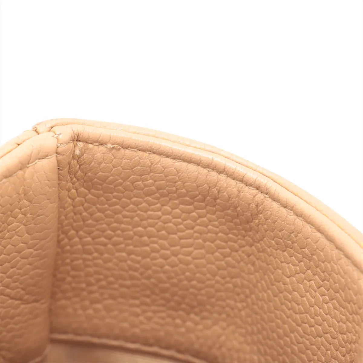 Chanel CC Logo Caviar Skin Chain Tote Bag Beige