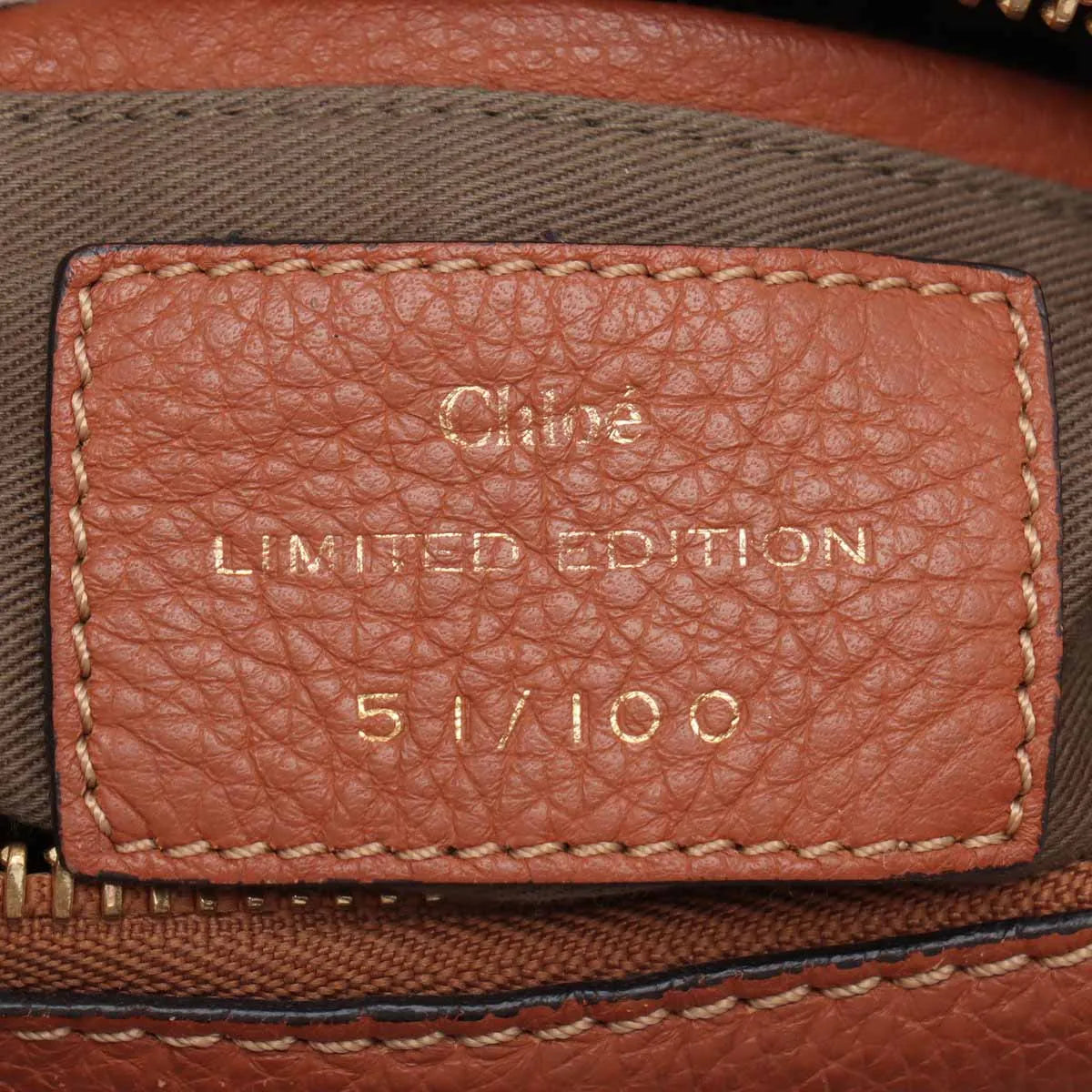 Chloe Marcy Leather Two-Way Handbag Brown x Pink