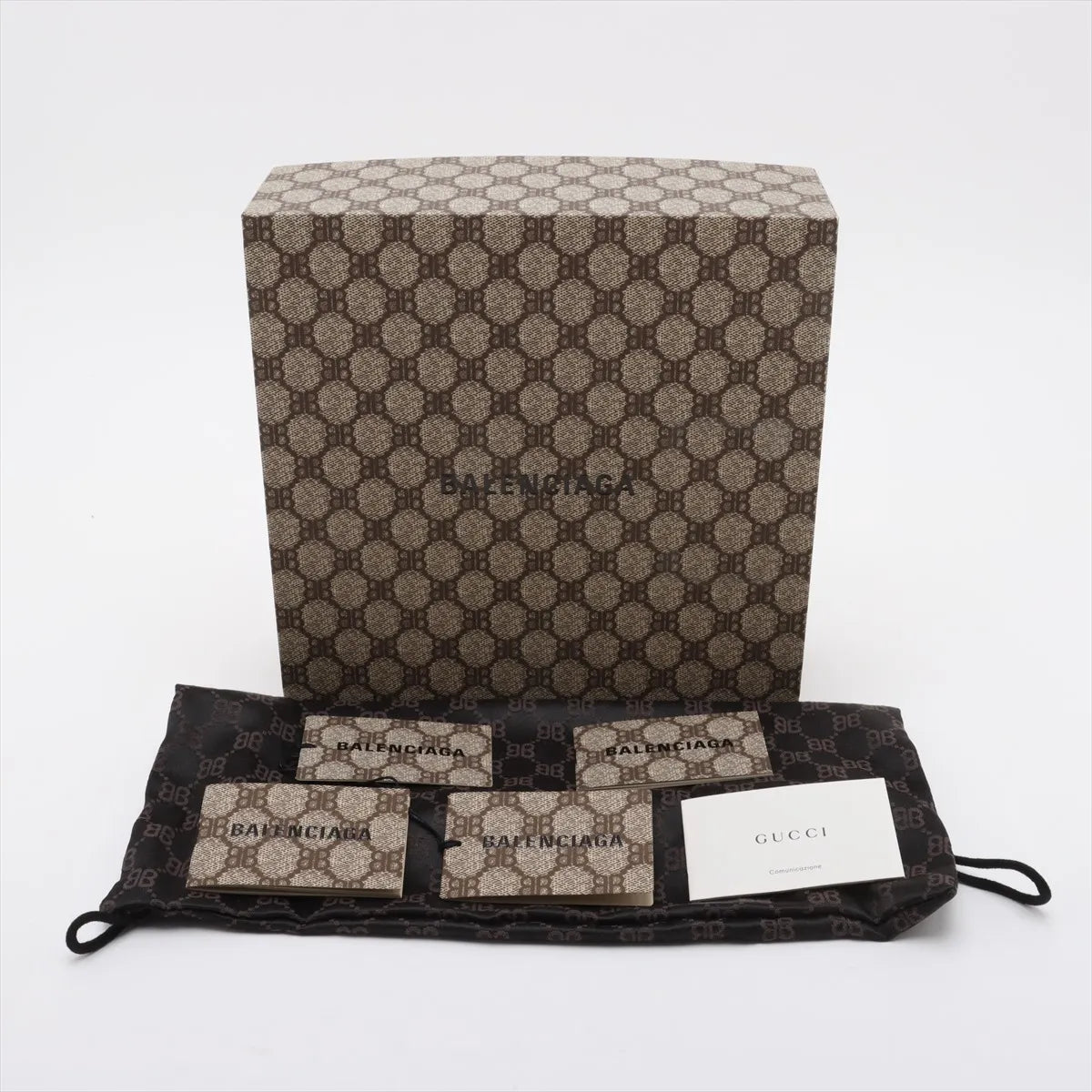 Gucci x Balenciaga Jackie Canvas Leather Two-Way Shoulder Bag Black