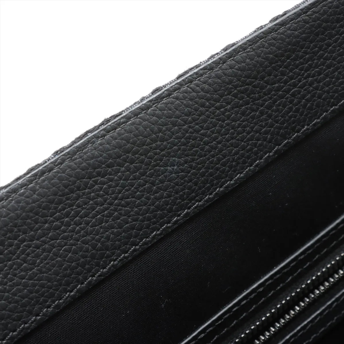 Christian Dior Oblique East West Canvas Leather Two-Way Handbag Black