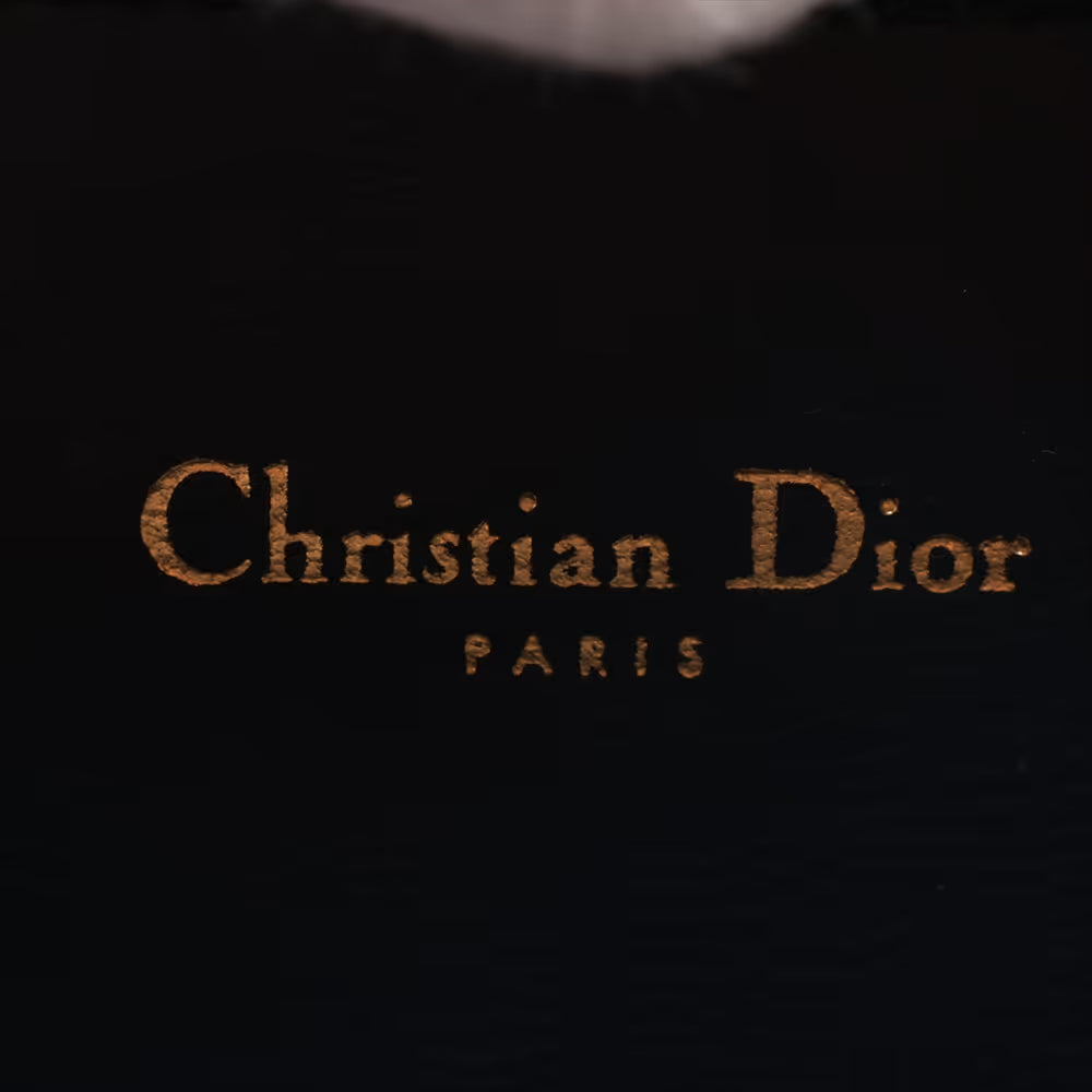 Christian Dior CD Logo Leather Two-Way Shoulder Bag Navy Blue