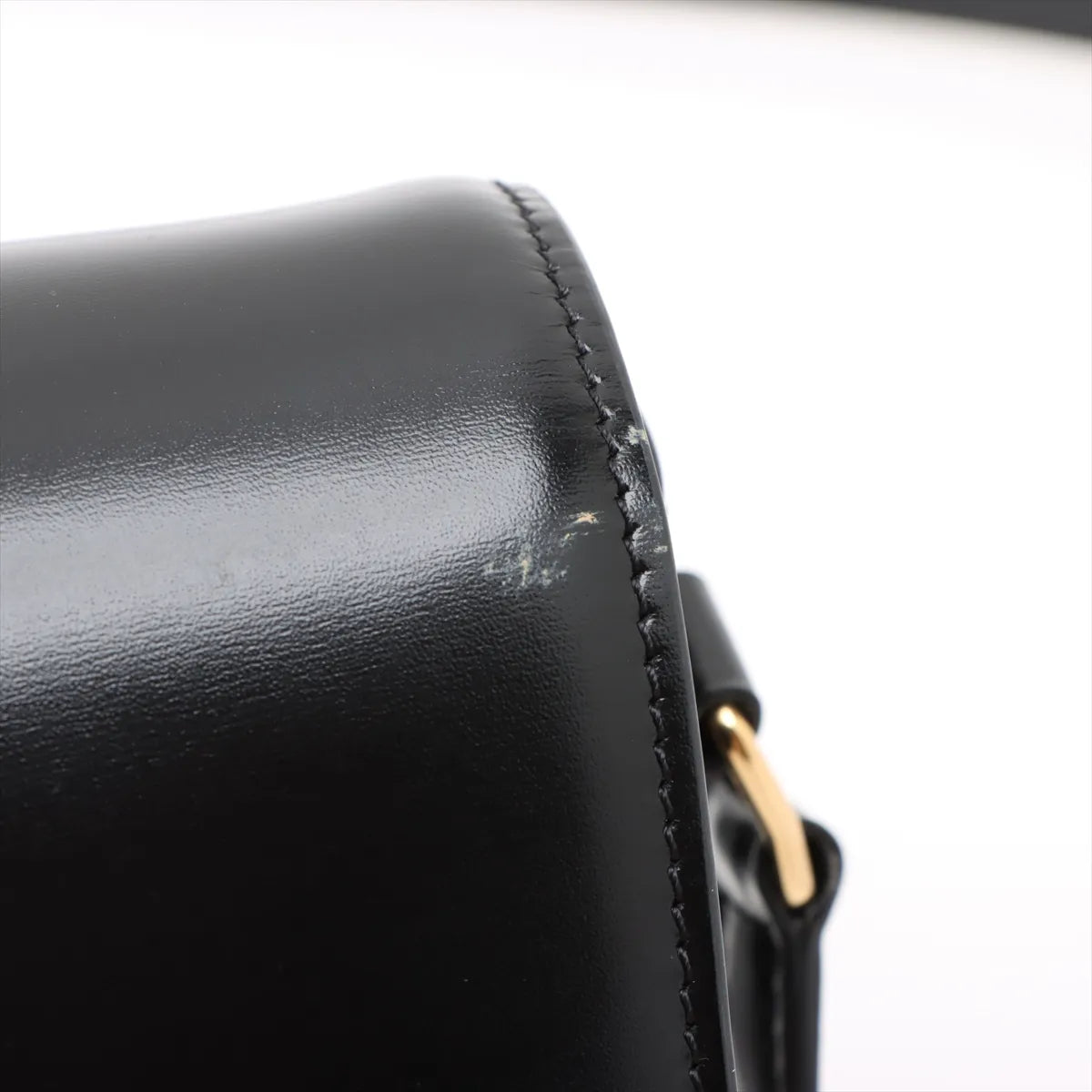 Celine Triomphe Teen Leather Shoulder Bag Black