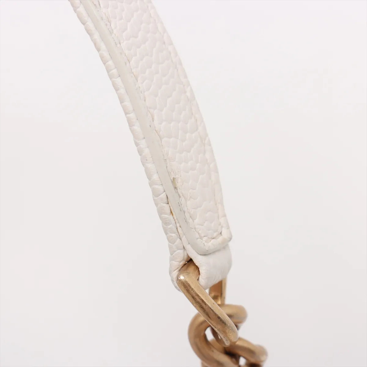 Chanel CC Logo Matelasse Caviar Skin Chain Shoulder Bag White