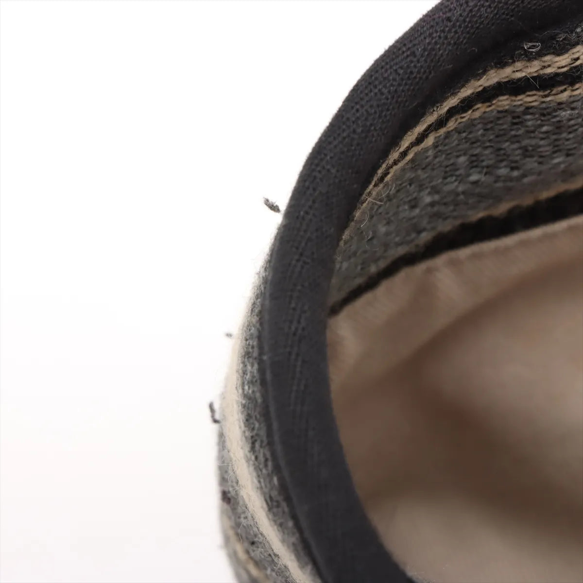 Chanel Deauville Canvas Leather Stripe Chain Tote Bag MM Black x Gray x Beige