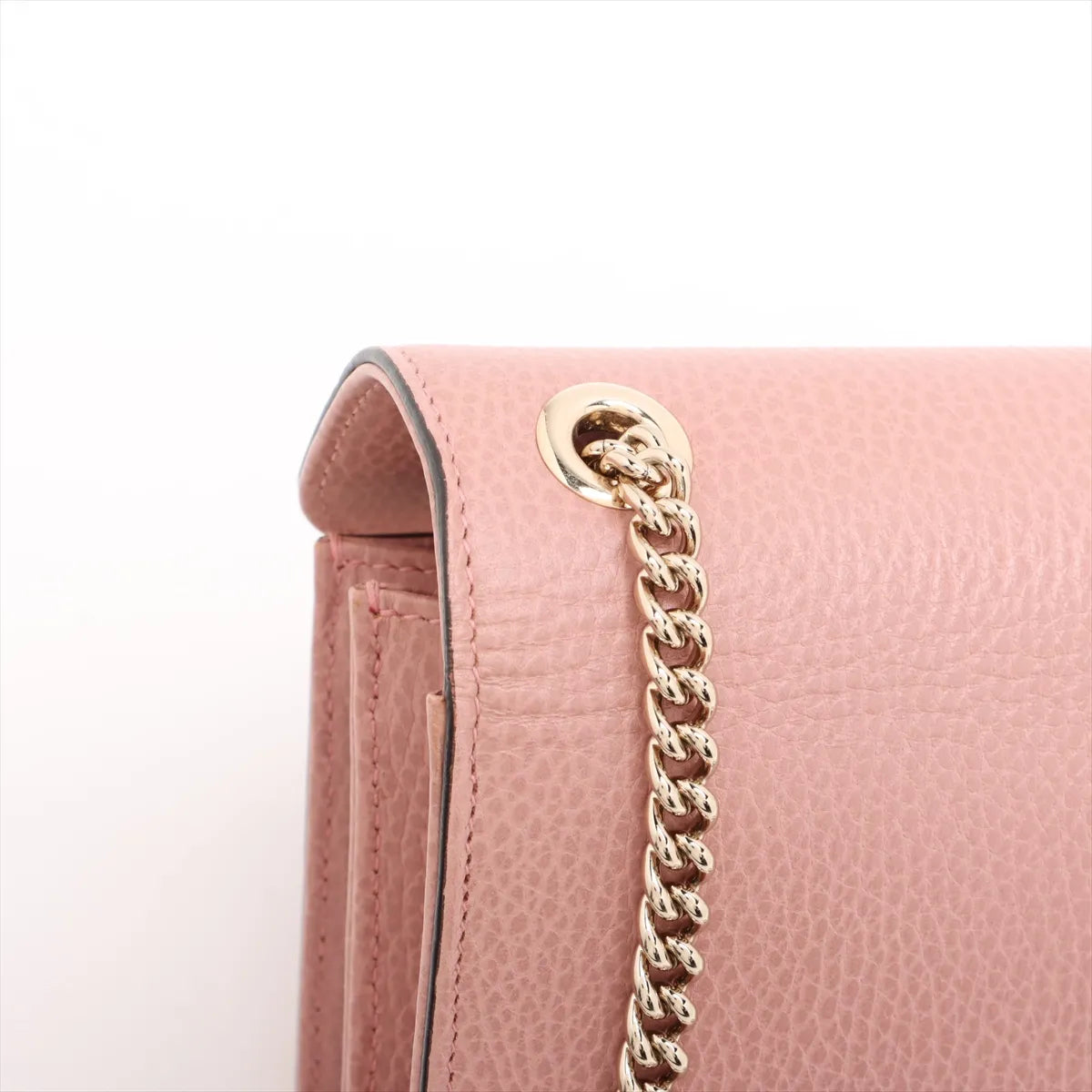 Gucci Interlocking G Leather Chain Shoulder Bag Pink