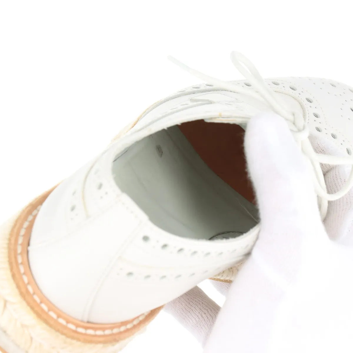 Church's Perforated Leather Keely Espadrilles Shoes White
