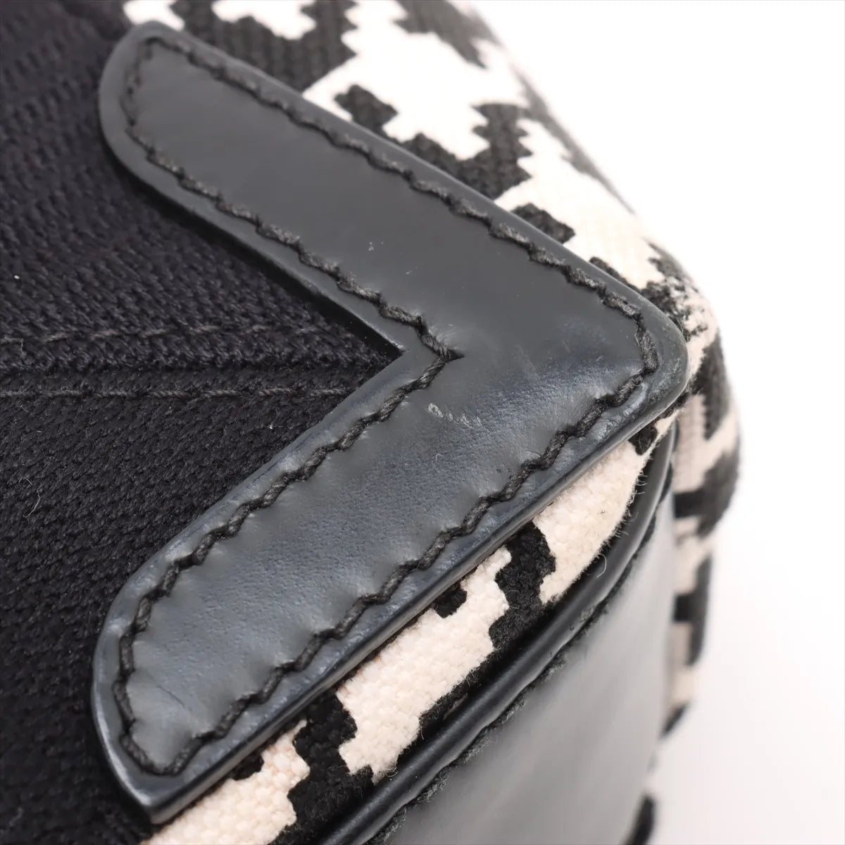 Balenciaga Navy Canvas Leather Cabas XS Two-Way Handbag Black × White