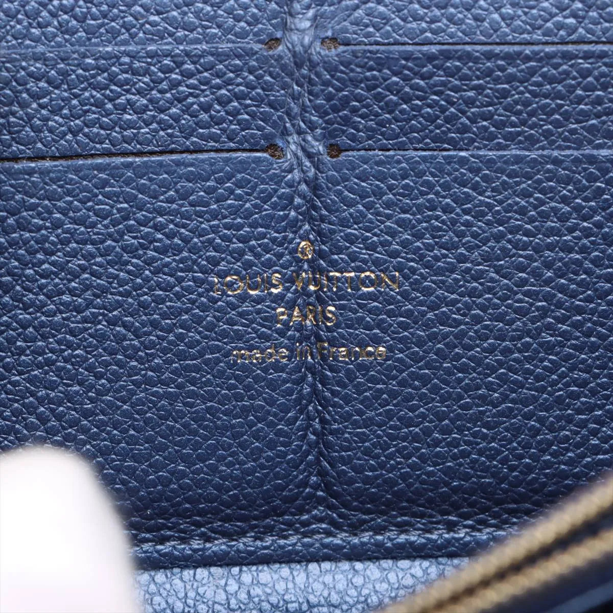 Louis Vuitton Momogram Empreinte Zippy Wallet Denim Blue
