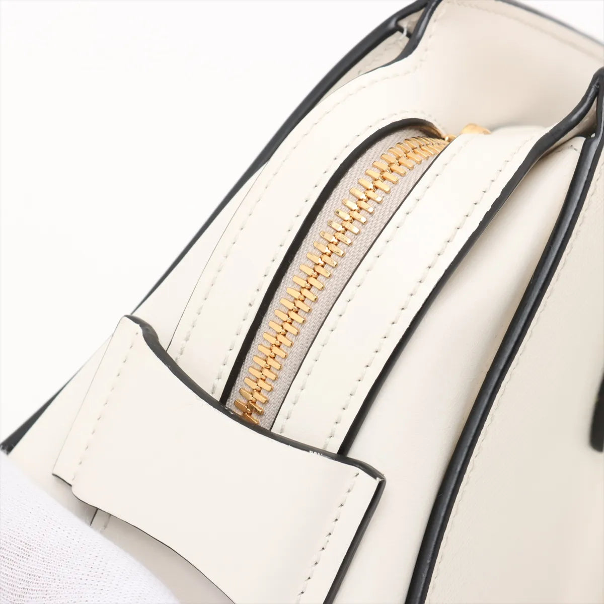 Prada Saffiano Leather Two-Way Handbag White