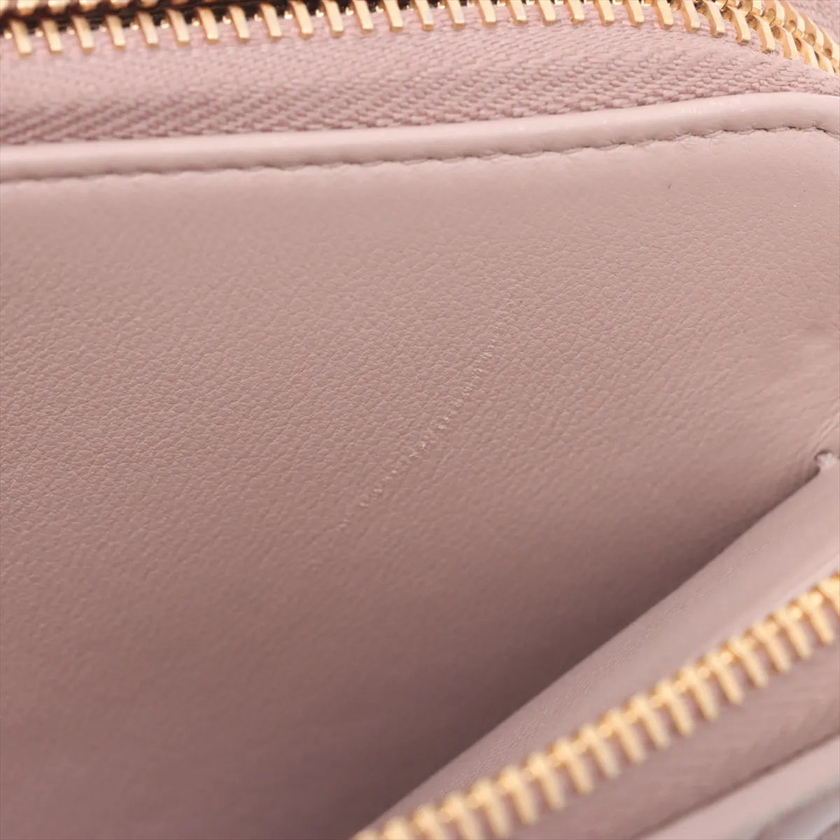 Prada Nappa Impuntu Leather Chain Wallet Pink Beige