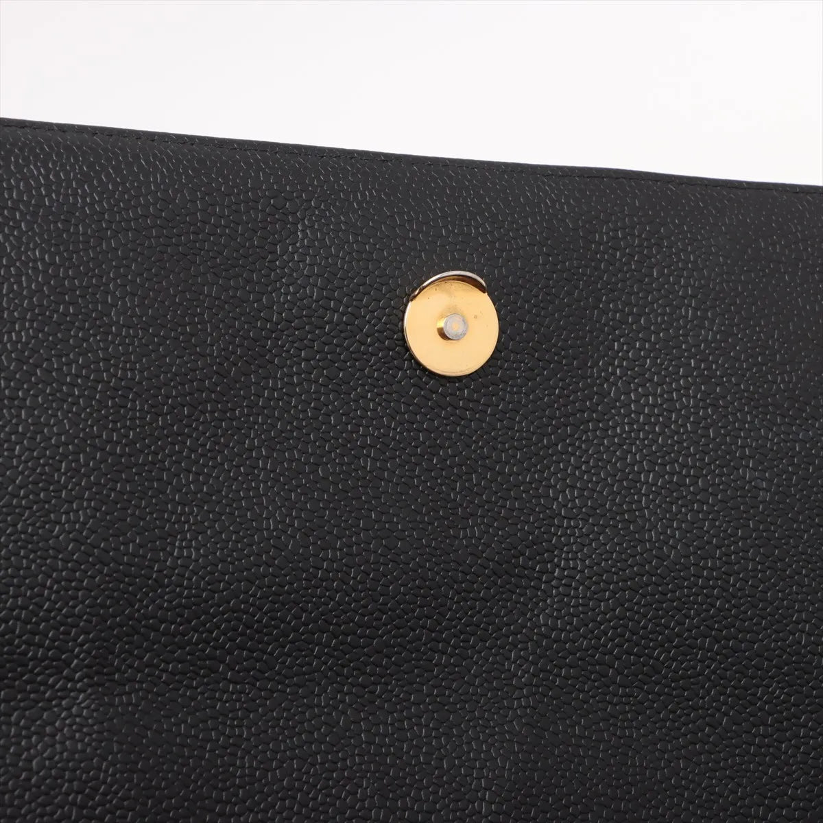 Chanel CC Logo Caviar Skin Single Flap Double Chain Bag Black