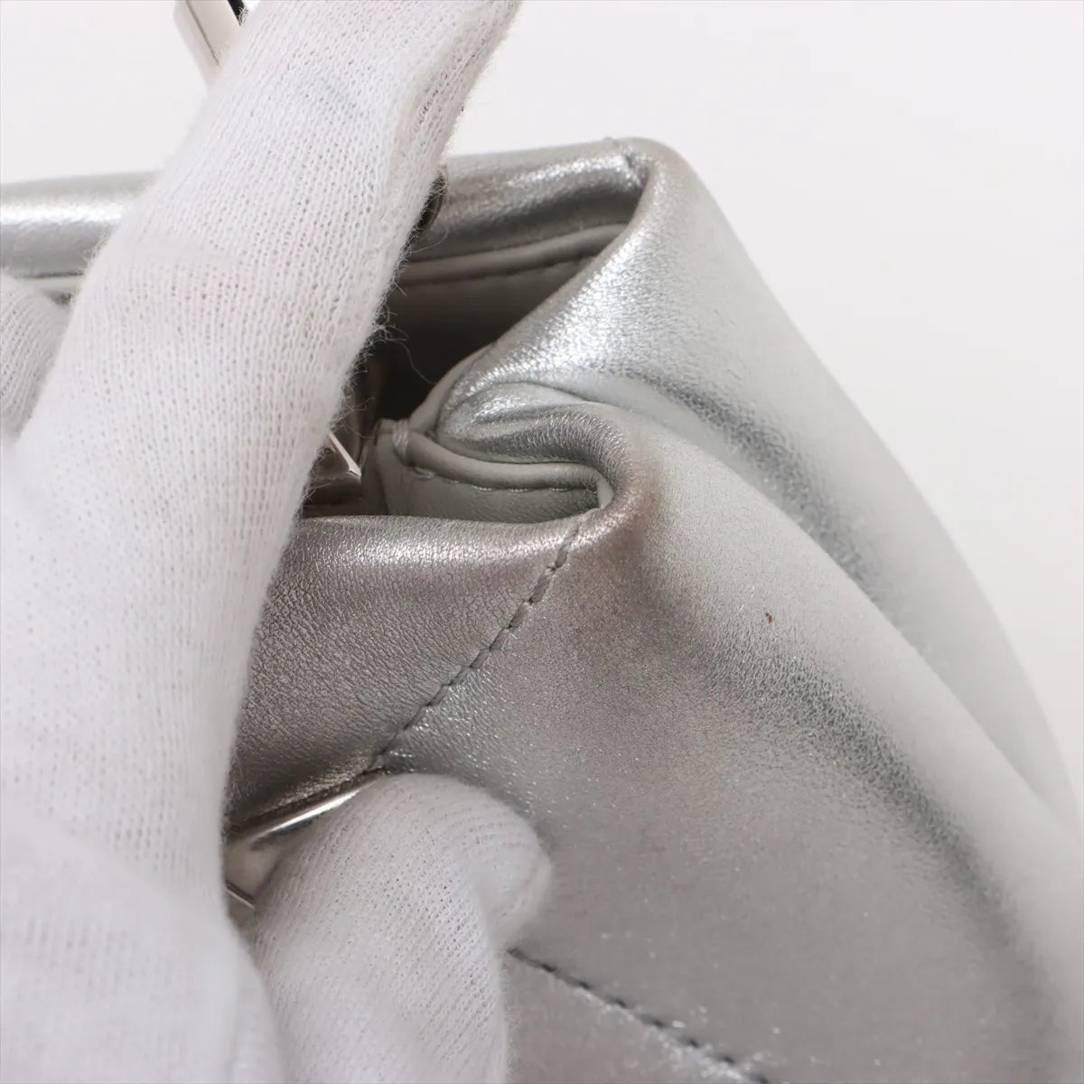 Valentino Garavani Rockstud Two-Way Shoulder Bag Metallic Silver