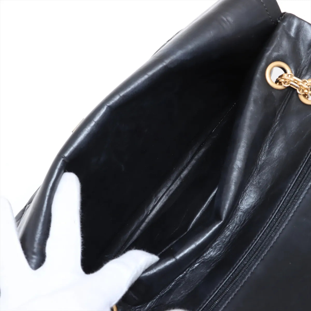 Chanel Matelasse 2.55 Maxi Vintage Calf Double Flap Double Chain Bag Black