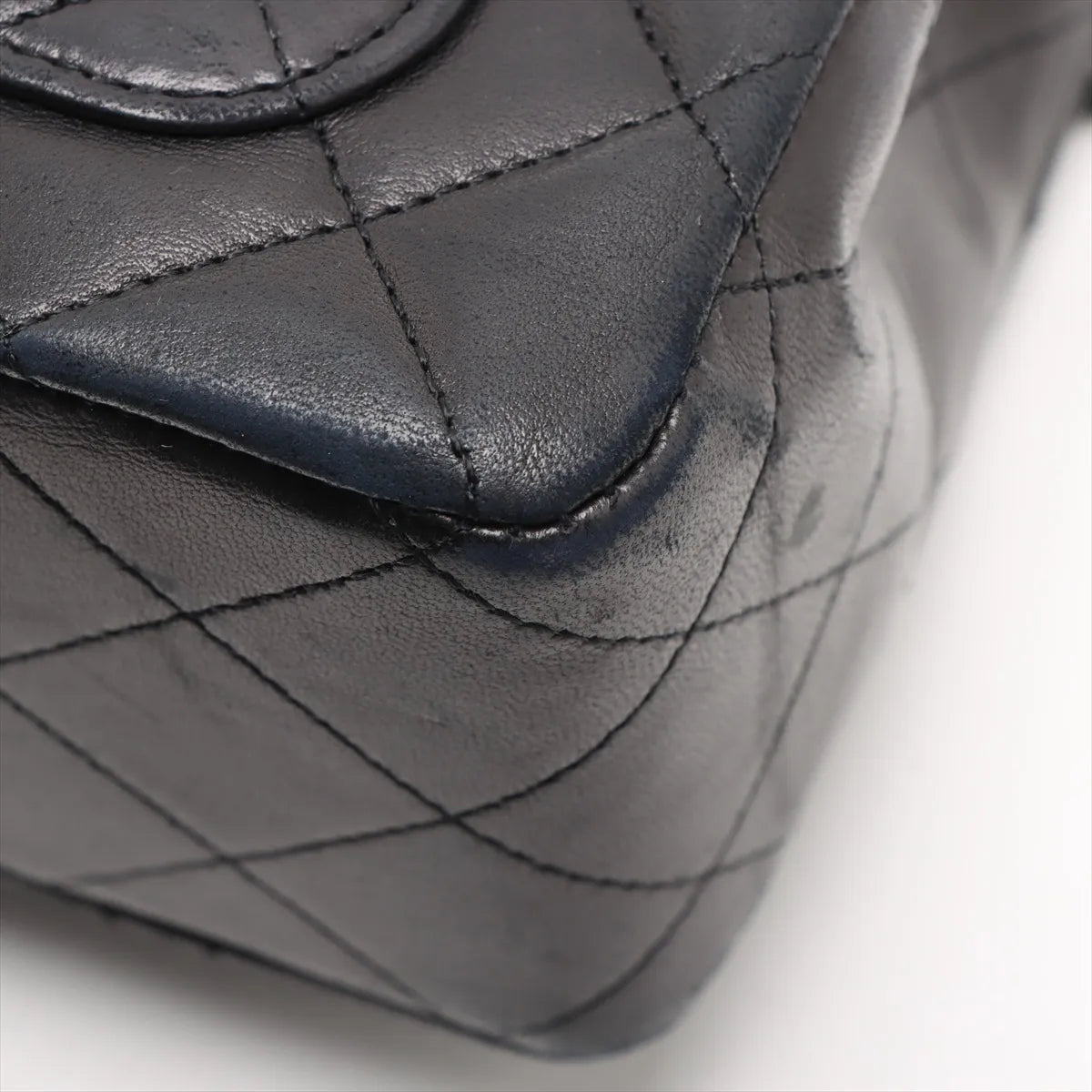 Chanel CC Logo Matelassé Lambskin Double Flap Double Chain Bag Black