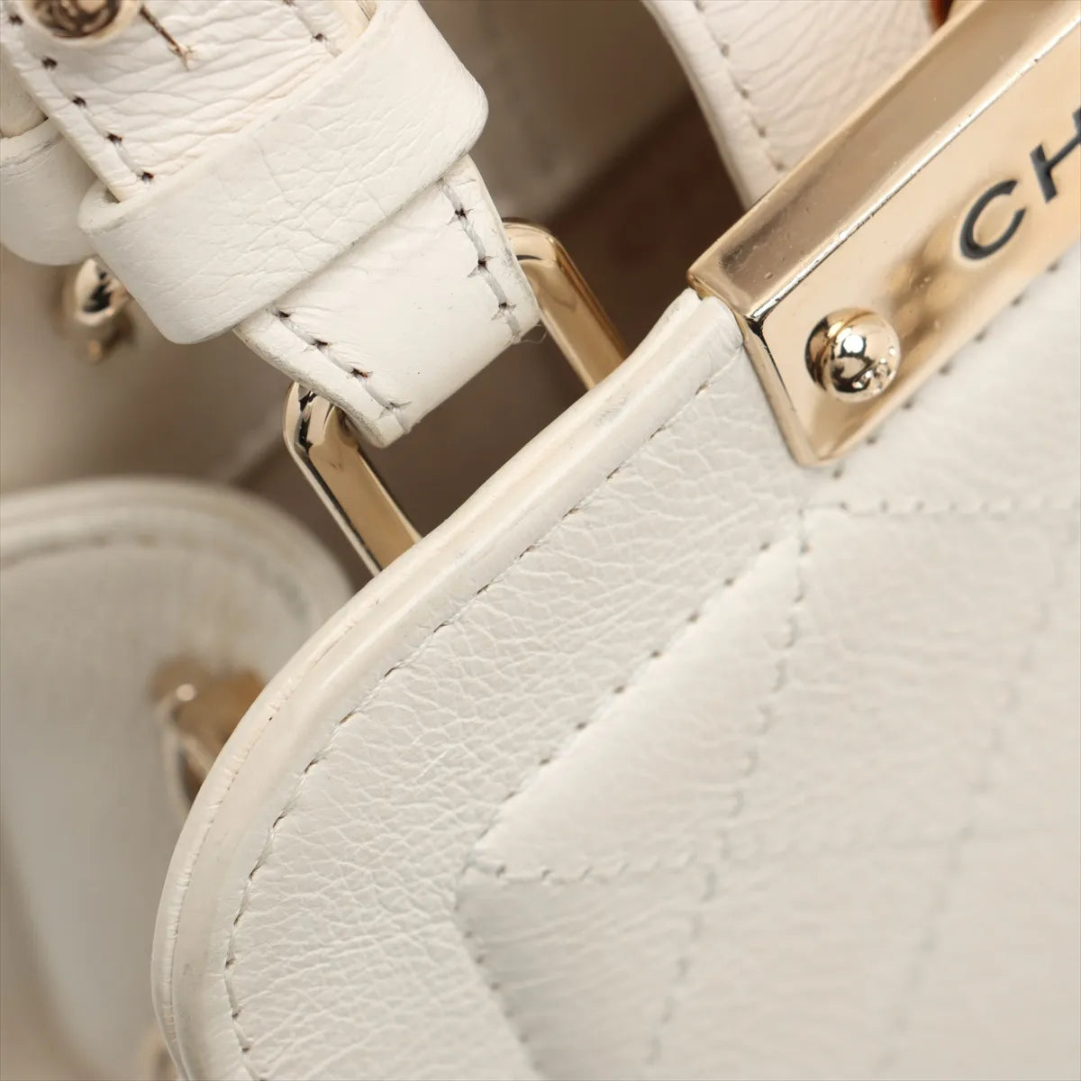 Chanel Matelasse Leather Two-Way Shoulder Bag White