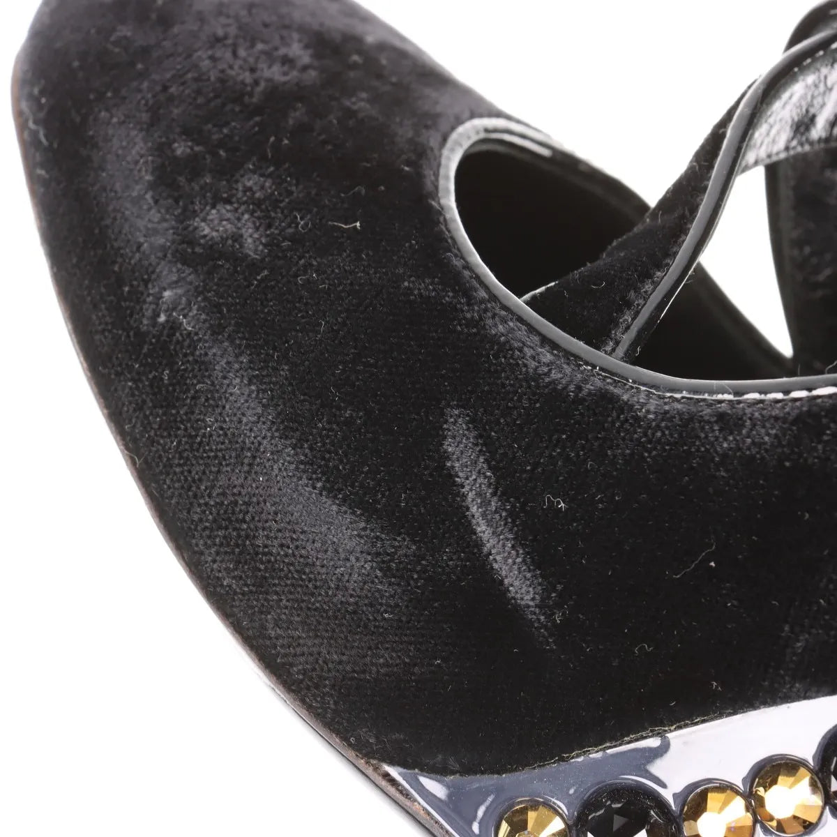 Louis Vuitton Veau Velours Strap Wedge Stud Pumps Black