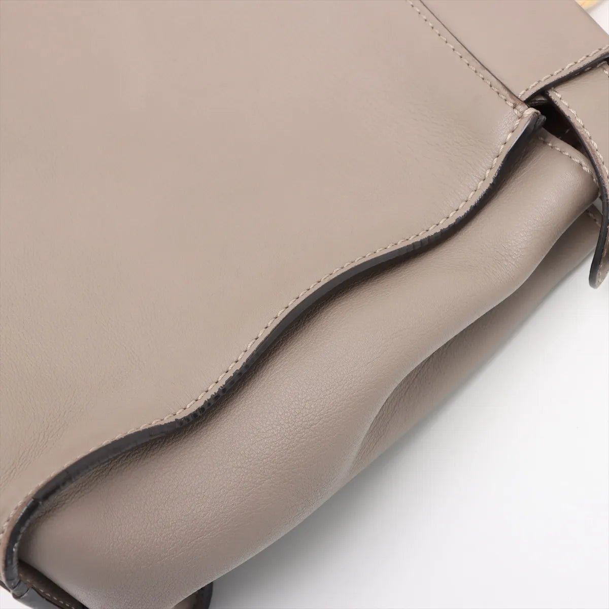 Fendi Peekaboo Regular Leather Two-Way Handbag Greige