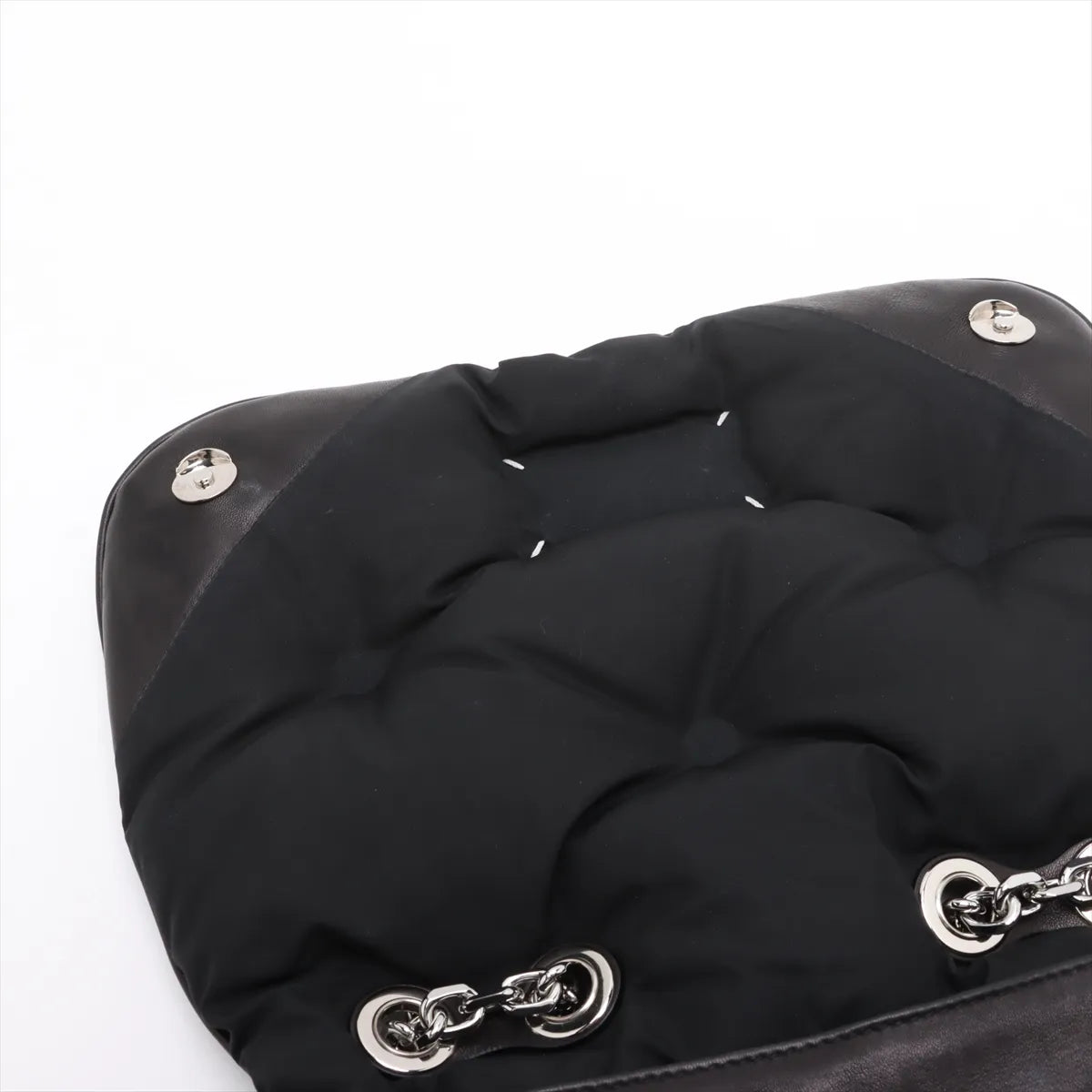 Maison Margiela Glam Slam Leather Chain Shoulder Bag Black